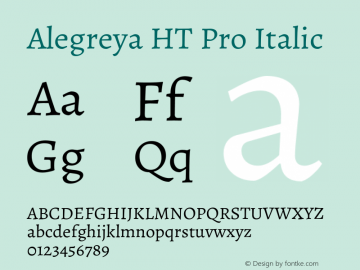 Alegreya HT Pro Italic Version 1.200图片样张