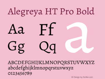 Alegreya HT Pro Bold Version 1.200图片样张