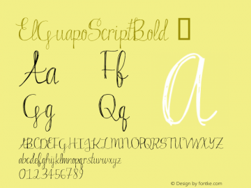 ElGuapoScriptBold ☞ Version 1.00 2015;com.myfonts.easy.anewmachine.el-guapo.script-bold.wfkit2.version.4tqQ Font Sample