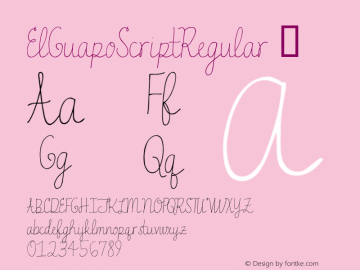 ElGuapoScriptRegular ☞ Version 1.00 2015;com.myfonts.easy.anewmachine.el-guapo.script-regular.wfkit2.version.4tqR Font Sample