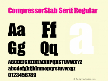 CompressorSlab Serif Regular Version 4.10 Font Sample