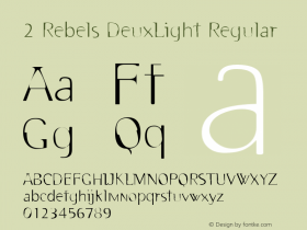 2 Rebels DeuxLight Regular Version 4.10 Font Sample