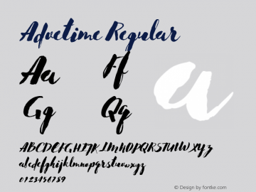 Advetime Regular Unknown Font Sample