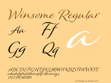 Winsome Regular Version 1.000 Font Sample