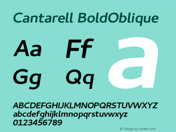 Cantarell BoldOblique Version 0.022 Font Sample