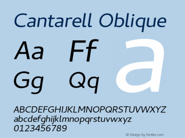 Cantarell Oblique Version 0.022 Font Sample