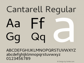 Cantarell Regular Version 0.022 Font Sample