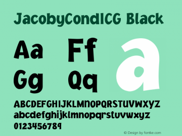 JacobyCondICG Black Version 001.000 Font Sample