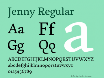 Jenny Regular Version 1.003 2005图片样张
