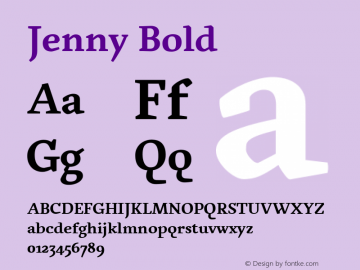 Jenny Bold Version 1.003 2005图片样张
