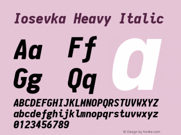 Iosevka Heavy Italic 1.8.0; ttfautohint (v1.5)图片样张