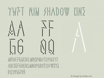 YWFT Nim Shadow One Version 1.000; initial release Font Sample