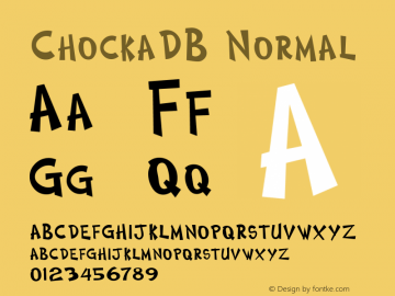ChockaDB Normal Altsys Fontographer 4.0.3 8.9.1994 Font Sample