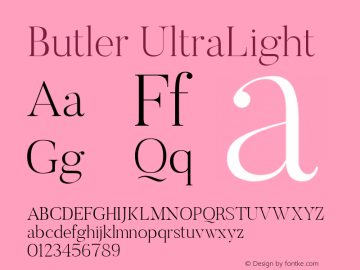 Butler UltraLight 1.000; ttfautohint (v1.4.1)图片样张