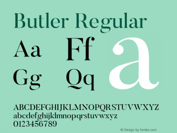 Butler Regular 1.000; ttfautohint (v1.4.1) Font Sample