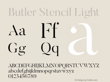 Butler Stencil Light 1.000; ttfautohint (v1.4.1)图片样张