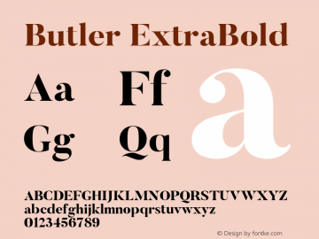 Butler ExtraBold 1.000; ttfautohint (v1.4.1)图片样张
