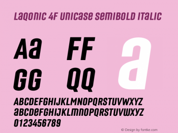 Laqonic 4F Unicase SemiBold Italic 1.0图片样张