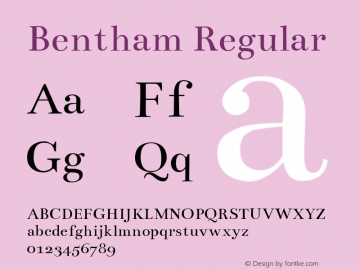 Bentham Regular Version 002.000 Font Sample