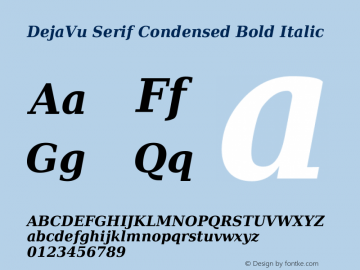 DejaVu Serif Condensed Bold Italic Version 2.29图片样张