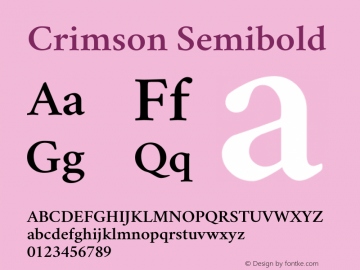 Crimson Semibold Version 0.8  Font Sample