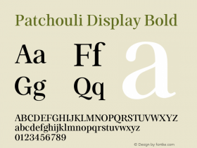 Patchouli Display Bold Version 1.000 Font Sample