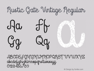 Rustic Gate Vintage Regular Version 1.000 Font Sample