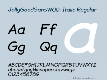 JollyGoodSansW00-Italic Regular Version 1.10图片样张