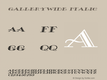 GalleryWide Italic Altsys Fontographer 4.1 5/8/96图片样张