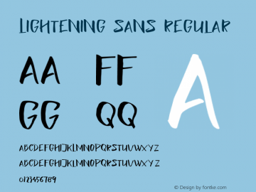 Lightening Sans Regular Version 1.000 Font Sample