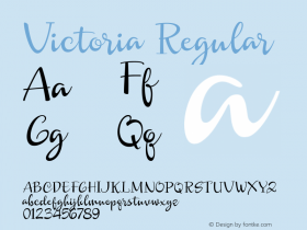 Victoria Regular Version 1.000 Font Sample