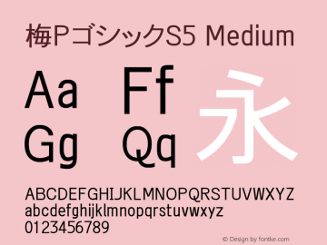 梅PゴシックS5 Medium Look update time of this file.图片样张