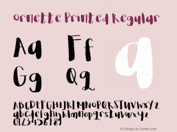 Ornette Printed Regular Version 1.00 February 28, 2016, initial release图片样张