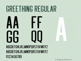 GREETHING Regular Version 1.000 Font Sample