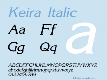 Keira Italic 1.0/1995: 2.0/2001图片样张