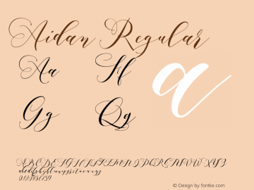 Aidan Regular Version 1.000 Font Sample