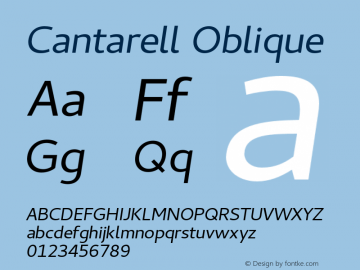 Cantarell Oblique Version 0.024 Font Sample