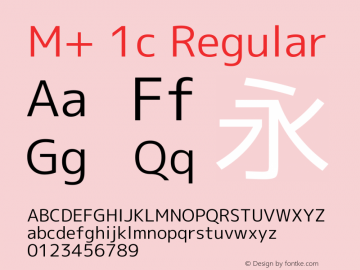 M+ 1c Regular Version 1.060 Font Sample