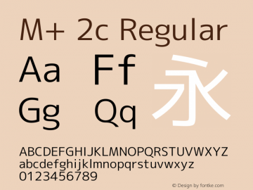 M+ 2c Regular Version 1.060 Font Sample