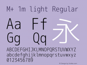 M+ 1m light Regular Version 1.060 Font Sample