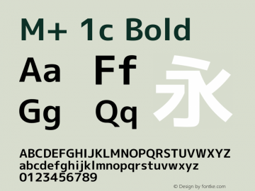 M+ 1c Bold Version 1.060 Font Sample