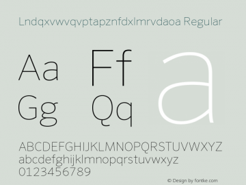 Lndqxvwvqvptapznfdxlmrvdaoa Regular Version 7.504; 2011; Build 1021 Font Sample