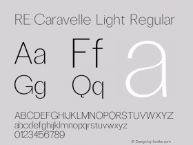 RE:Caravelle Light Regular Version 1.000;PS 001.000;hotconv 1.0.70;makeotf.lib2.5.58329 Font Sample