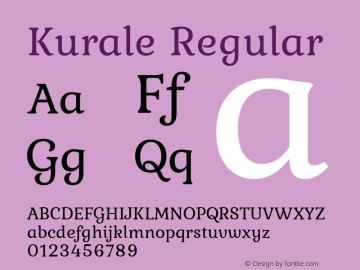 Kurale Regular 1.0; ttfautohint (v1.4.1) Font Sample