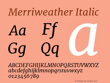 Merriweather Italic Version 1.584; ttfautohint (v1.5) -l 6 -r 36 -G 0 -x 10 -H 350 -D latn -f cyrl -w 