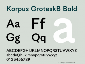 Korpus GroteskB Bold Version 1.005图片样张