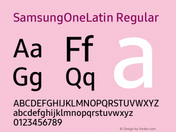 SamsungOneLatin Regular 1.000 Font Sample
