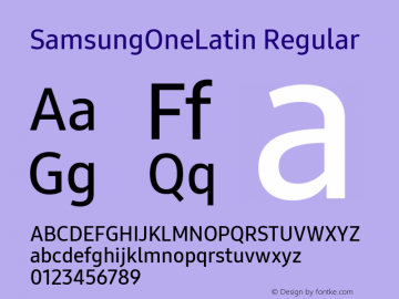 SamsungOneLatin Regular 1.000 Font Sample