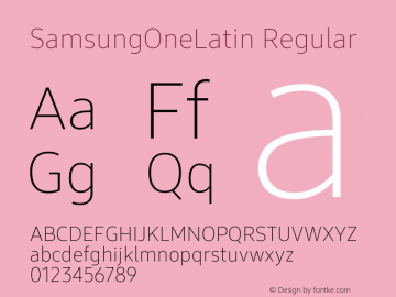 SamsungOneLatin Regular 1.000 Font Sample