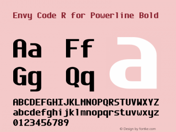 Envy Code R for Powerline Bold Version 0.079 Font Sample